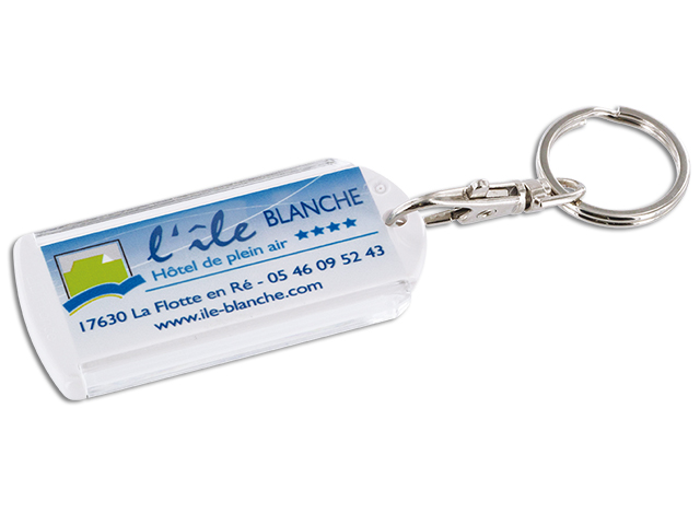 Porte clés transparent personnalisable porte-étiquette (anneau 25 mm)